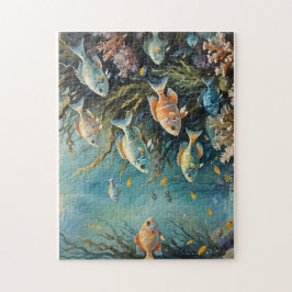 Tropische vis waterverf legpuzzel