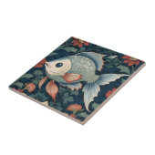 Tropische vis William Morris stijl Aquatic Marine Tegeltje (Zijkant)