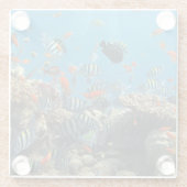 Tropische visChaos Glazen Onderzetter (Achterkant)