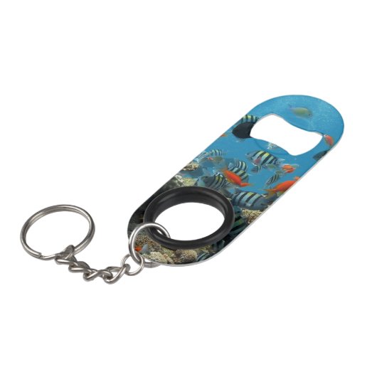 Tropische visChaos Mini Flessenopener (Voorkant Gekanteld)