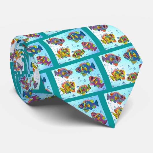 Tropische visfilmpjes stropdas (Opgerold)