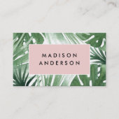 Tropische Visitekaartjes in Blush Pink (Voorkant)