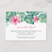 Tropische Visitekaartjes met Waterverf Hibiscus. Informatiekaartje (Voorkant)