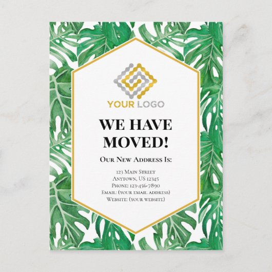Tropische visitekaartjes verplaatsen briefkaart (Voorkant)