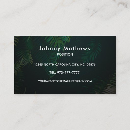  tropische Visitekaartjes voor landschapsarchitect (Achterkant)