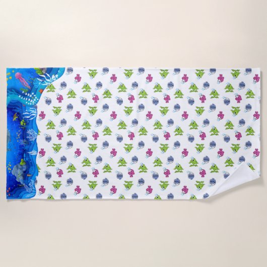 Tropische viskeuken strandlaken (Voorkant)