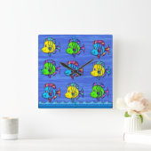 Tropische visklokklok 1 vierkant vierkante klok (Huis)