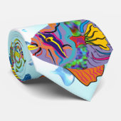 Tropische viskunst Stropdas-Whimsical Art, Waterac Stropdas (Opgerold)