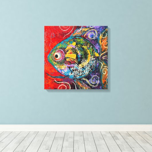 Tropische visprint canvas afdruk (Insitu (Houten vloer))