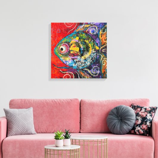 Tropische visprint canvas afdruk (Insitu (Woonkamer))