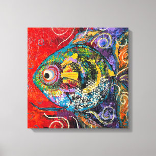 Tropische visprint canvas afdruk