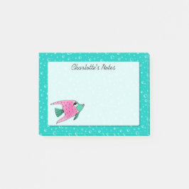 Tropische visroze en Blauwgroen op maat Post-it® Notes