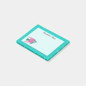 Tropische visroze en Blauwgroen op maat Post-it® Notes (Schuin)