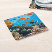 Tropische visscène onder water kartonnen onderzetters (Schuin)