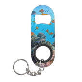 Tropische visscène onder water mini flessenopener (Voorkant)