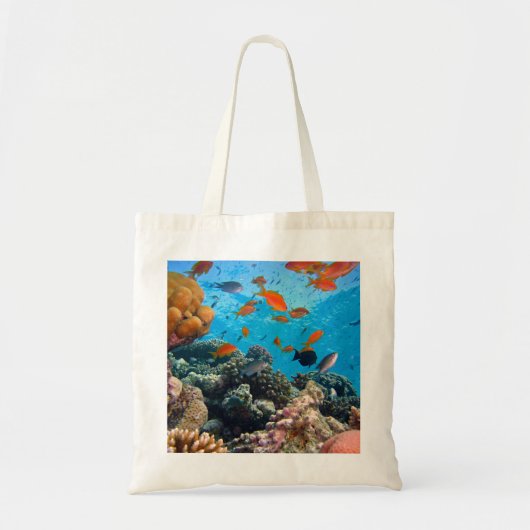 Tropische visscène onder water tote bag (Voorkant)