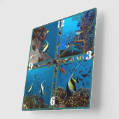 Tropische visscènes wandklok (Hoek)