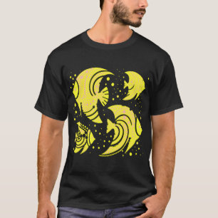 Tropische Vissen Geel en Roze T-shirt