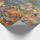 Tropische vissen in aquarium onderwater cadeaupapier (Hoek)