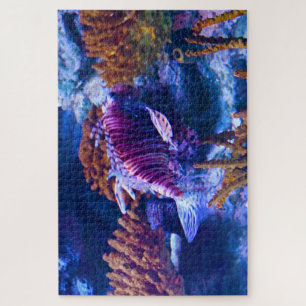 Tropische vissen in een aquarium. legpuzzel