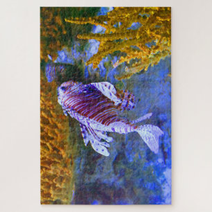 Tropische vissen in een aquarium. legpuzzel