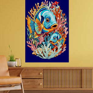 Tropische Vissen Kleurrijke Zomer Sfeer Poster