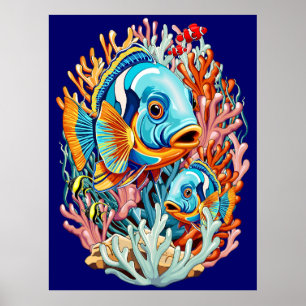 Tropische Vissen Kleurrijke Zomer Sfeer Poster