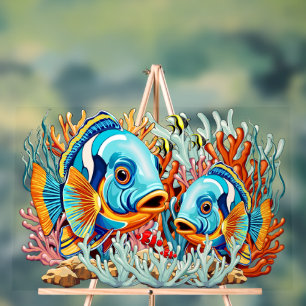 Tropische Vissen Kleurrijke Zomer Vibes Acryl Bord