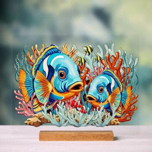 Tropische Vissen Kleurrijke Zomerstemming Acryl Bord