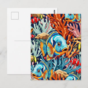 Tropische Vissen Kleurrijke Zomerstemming Briefkaart