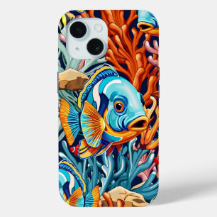 Tropische Vissen Kleurrijke Zomerstemming iPhone 15 Case