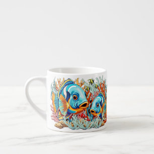 Tropische Vissen Kleurrijke Zomerstemming Espresso Kop