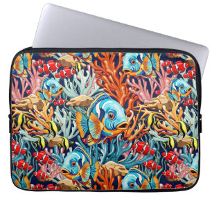 Tropische Vissen Kleurrijke Zomerstemming Laptop Sleeve