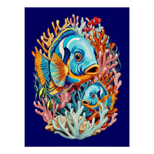 Tropische Vissen Kleurrijke Zomerstemming Perfect Poster