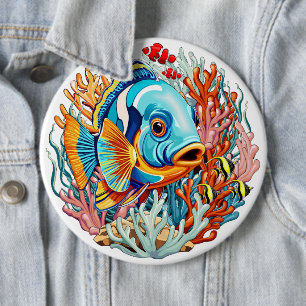 Tropische Vissen Kleurrijke Zomerstemming Ronde Button 6,0 Cm