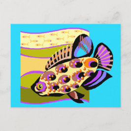 Tropische vissen met kleurrijke retro briefkaart