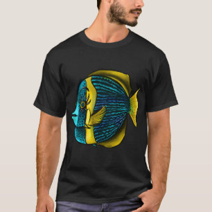Tropische Vissen Met Wimpers In Blauw Geel T-shirt