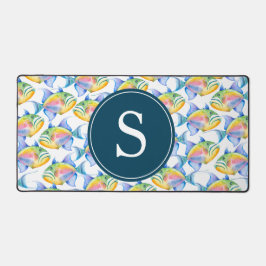 Tropische Vissen Monogram Kantoor Decoratie Bureaumat