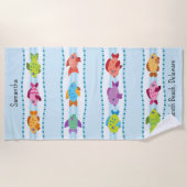 Tropische vissen oceaangolven strandlaken (Voorkant)