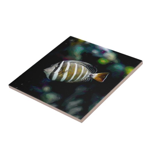 Tropische vissen onderwater Aquatisch ontwerp Tegeltje (Zijkant)