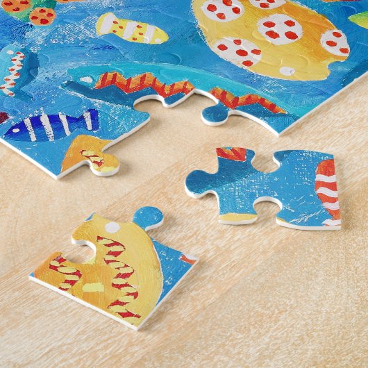Tropische Vissen Onderwater Zeeleven Schilderij Legpuzzel (Zijkant)