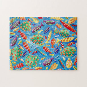 Tropische Vissen Onderwater Zeeleven Schilderij Legpuzzel