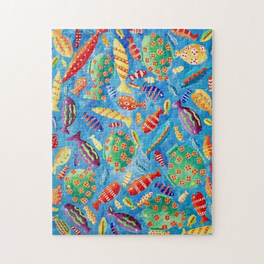 Tropische Vissen Onderwater Zeeleven Schilderij Legpuzzel (Verticaal)