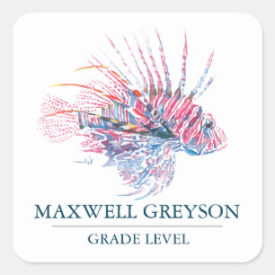 Tropische vissen terug naar school vierkante sticker