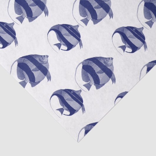  tropische vistekening Blauwe streep Tissuepapier (Detail)