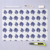  tropische vistekening Blauwe streep Tissuepapier (Craft)