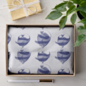  tropische vistekening Blauwe streep Tissuepapier (Geschenk)