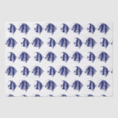  tropische vistekening Blauwe streep Tissuepapier (Voorkant)