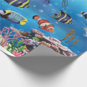 Tropische viszwemmen zeebed cadeaupapier (Hoek)