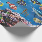 Tropische viszwemmen zeebed cadeaupapier (Hoek)